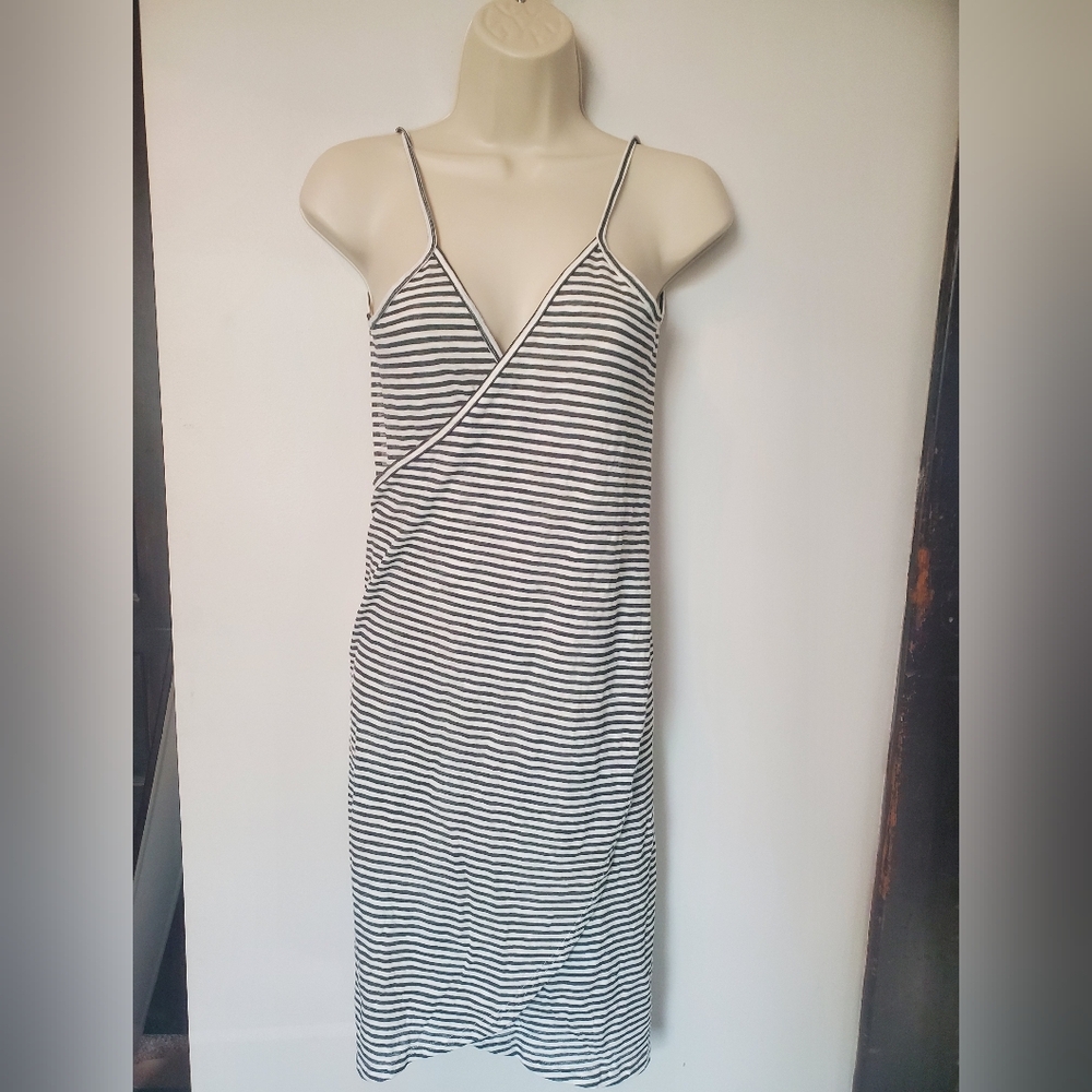 Adore Me Green and White Striped Swim Coverup